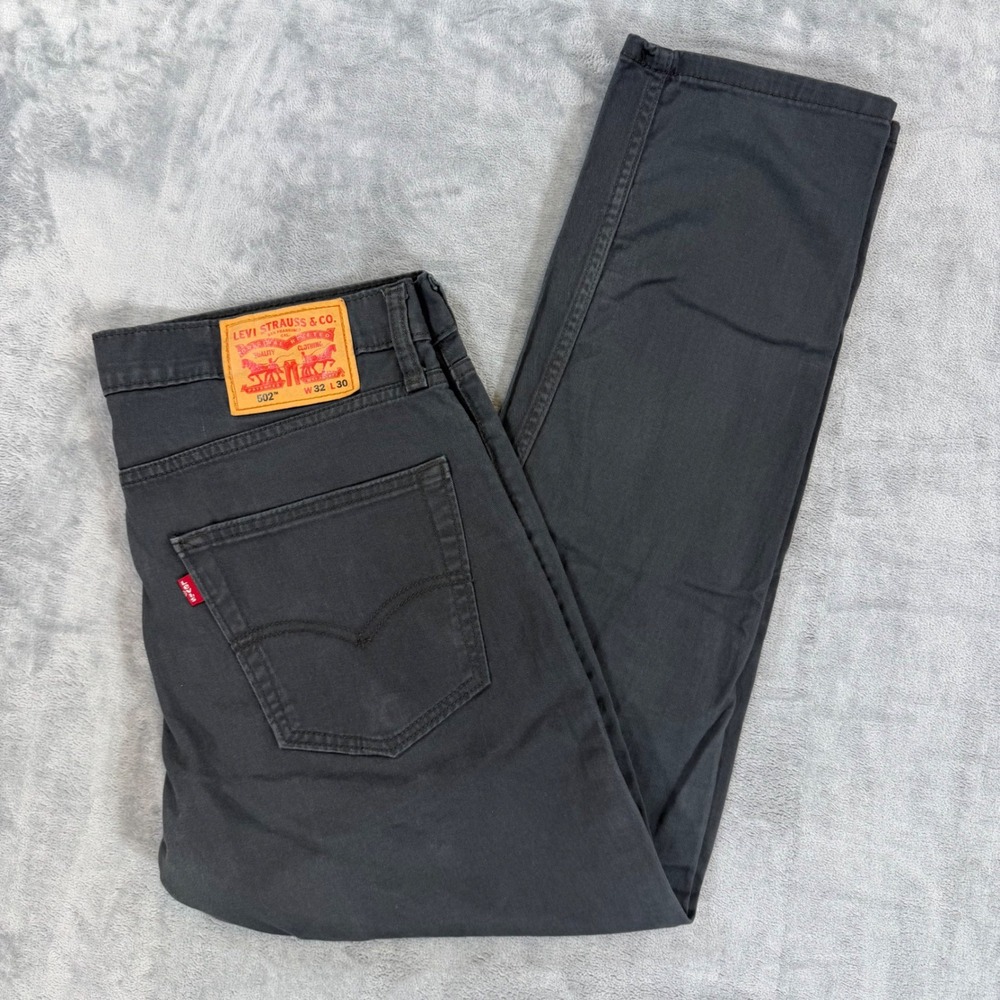 Levi's 502 Taper Jeans Men's Size 32x30 Charcoal Gray Stretch